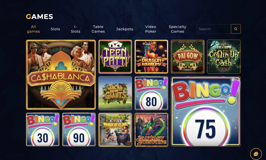 Image of Golde Lion Casino website