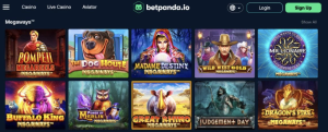 image of bet panda casino website