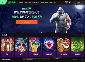 image of betinia casino website